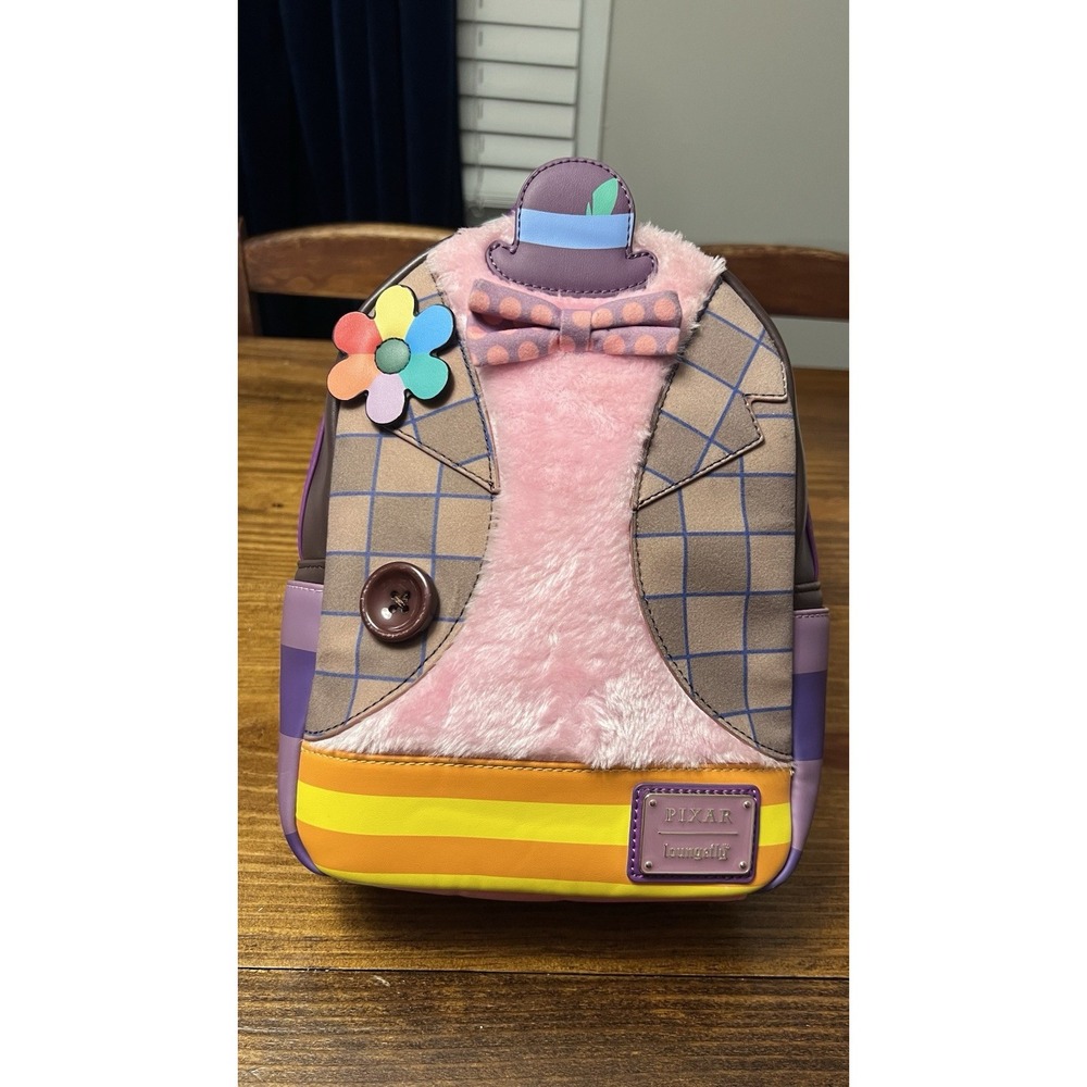 Loungefly Disney Pixar Inside Out Bing Bong Mini Backpack Pink Faux Fur Bag EUC